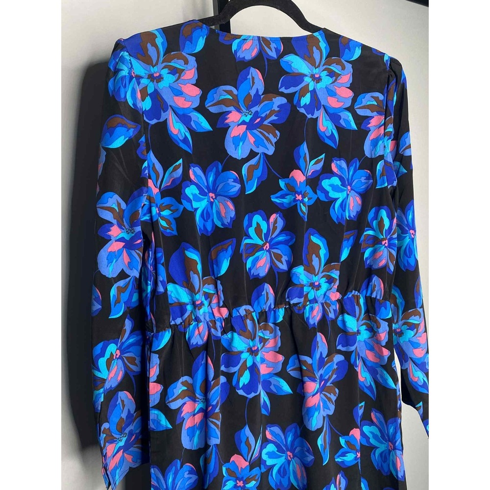 Sanctuary Womens Blue Daytime Mini Floral Print Wrap Dress size Large whimsigoth - Picture 6 of 9